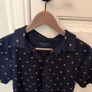 Tory Sport Navy Polo with Vibrant Accents